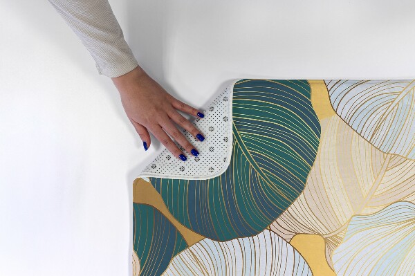 Tapis Feuilles dans les tons vert et or