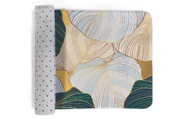 Tapis Feuilles dans les tons vert et or