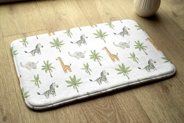 Tapis Animaux de safari et plantes tropicales