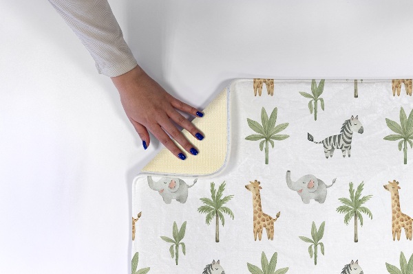 Tapis Animaux de safari et plantes tropicales