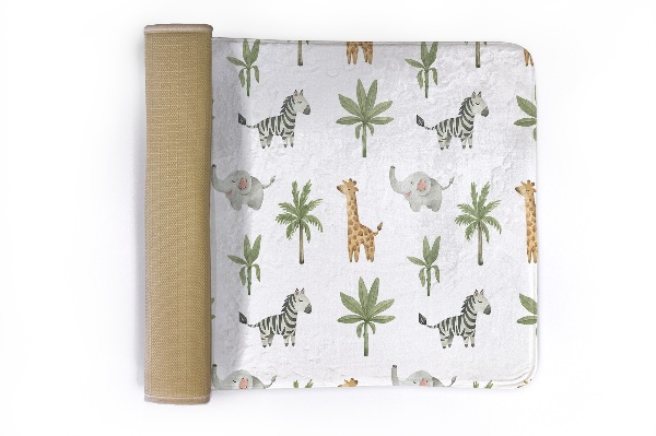 Tapis Animaux de safari et plantes tropicales