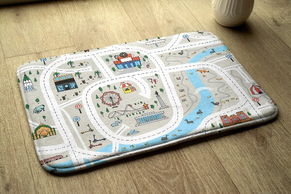 Tapis Plan de ville avec rivière