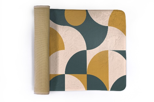 Tapis Motifs géométriques avec demi-cercles et quarts de cercle