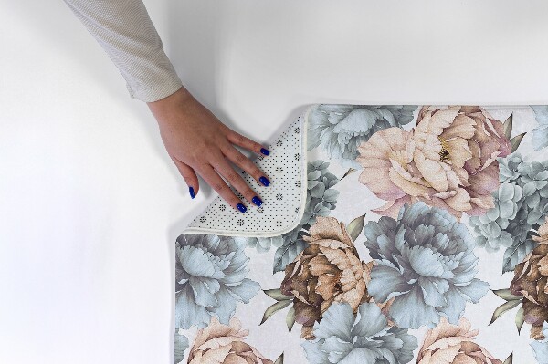 Tapis Motif floral avec pivoines et hortensias