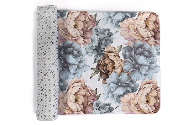 Tapis Motif floral avec pivoines et hortensias