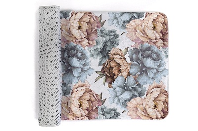 Tapis Motif floral avec pivoines et hortensias