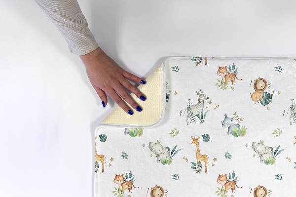 Tapis Animaux de safari sur fond blanc