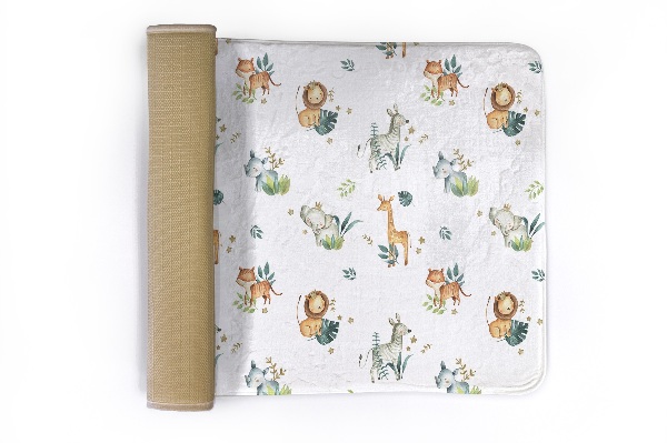 Tapis Animaux de safari sur fond blanc