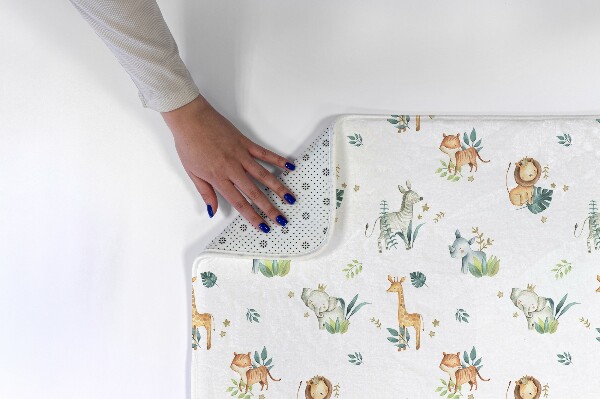 Tapis Animaux de safari sur fond blanc