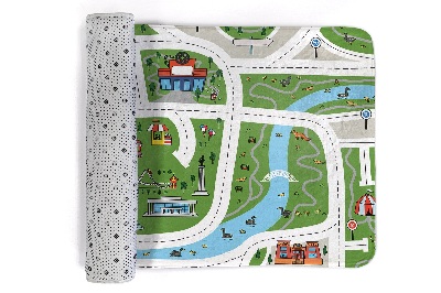 Tapis Motif de ville avec routes et bâtiments