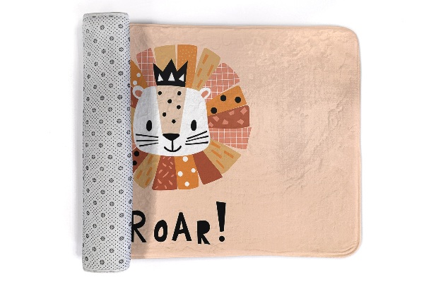 Tapis Lion avec une couronne