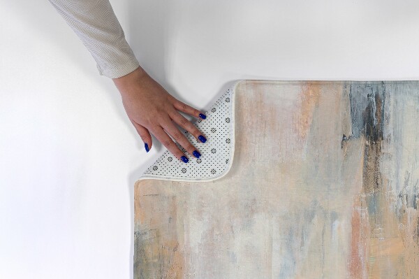 Tapis Coups de pinceau abstraits dans des couleurs neutres