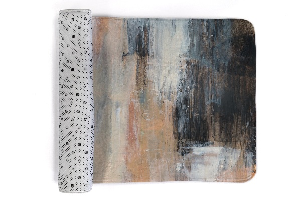 Tapis Coups de pinceau abstraits dans des couleurs neutres