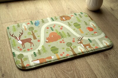 Tapis Forêt avec animaux sauvages et arbres