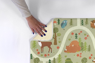 Tapis Forêt avec animaux sauvages et arbres