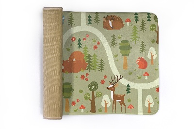 Tapis Forêt avec animaux sauvages et arbres