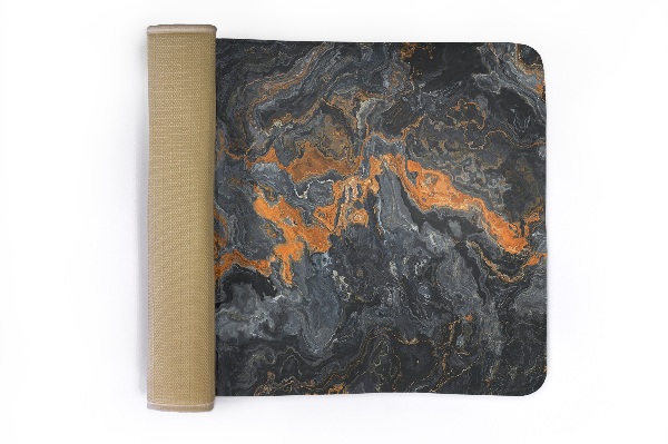 Tapis Motif de marbre dans les tons gris et orange