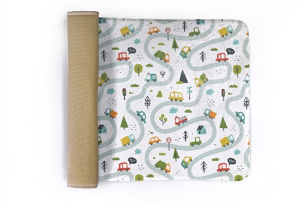 Tapis Route avec voitures et arbres