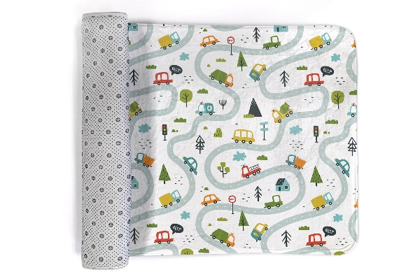 Tapis Route avec voitures et arbres
