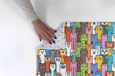 Tapis Animaux de dessins animés colorés