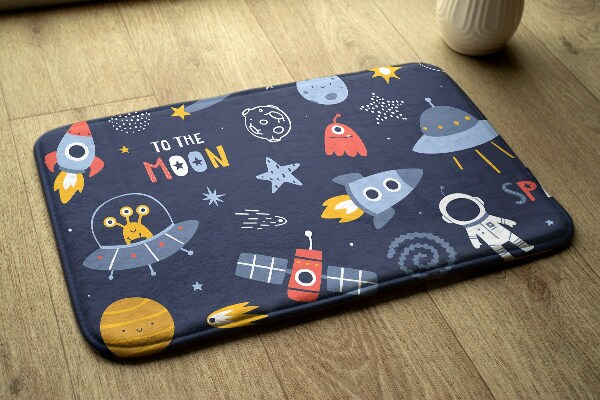 Tapis Motif spatial avec des fusées et un astronaute