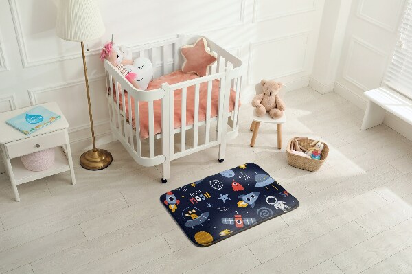 Tapis Motif spatial avec des fusées et un astronaute
