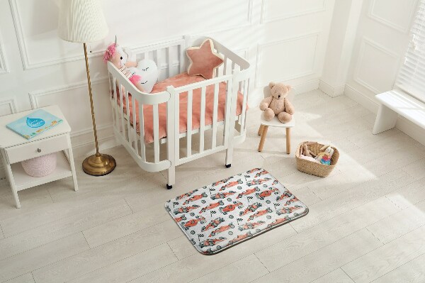 Tapis Voitures de course rouges avec drapeaux