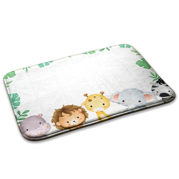 Tapis Animaux mignons de la jungle et feuilles