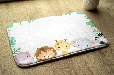 Tapis Animaux mignons de la jungle et feuilles