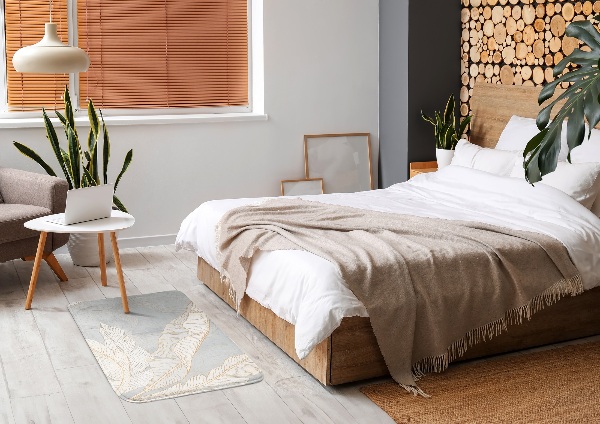 Tapis Feuilles sur un fond