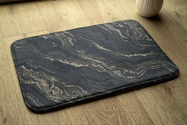 Tapis Motif de marbre noir et gris