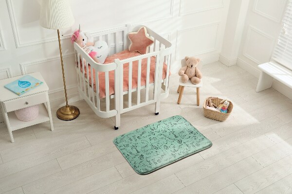 Tapis Dinosaure et motif végétal
