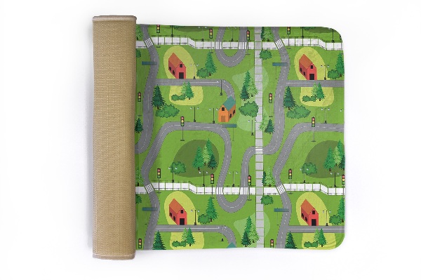 Tapis Rues et maisons dans un paysage verdoyant