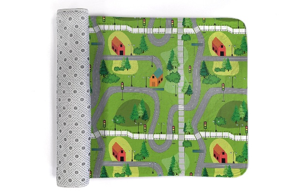 Tapis Rues et maisons dans un paysage verdoyant