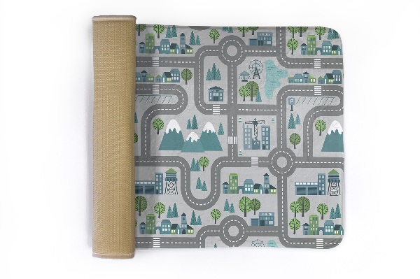 Tapis Marques de pattes sur fond blanc.