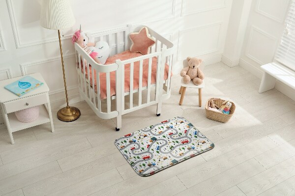 Tapis Route avec voitures et arbres
