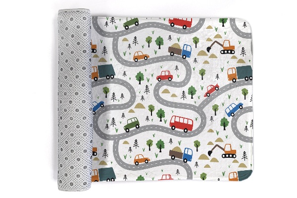 Tapis Route avec voitures et arbres