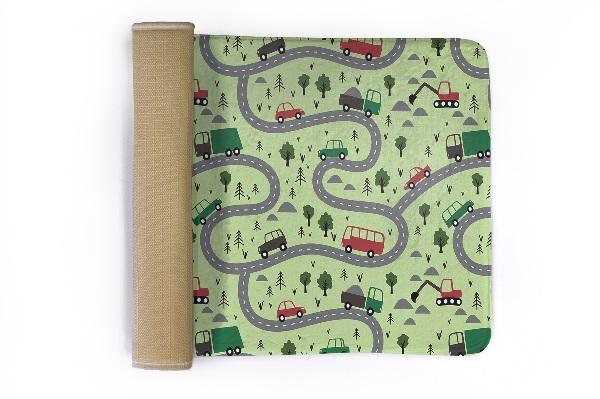 Tapis Route avec voitures et arbres