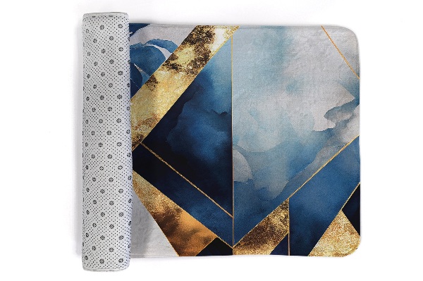 Tapis Motif géométrique dans les tons bleu et or