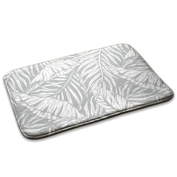 Tapis Feuilles tropicales en nuances de gris