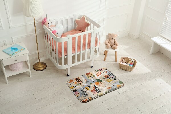 Tapis Ville avec rues et bâtiments