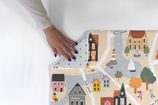 Tapis Ville avec rues et bâtiments