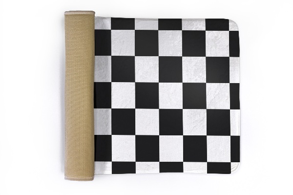 Tapis Motif en damier noir et blanc