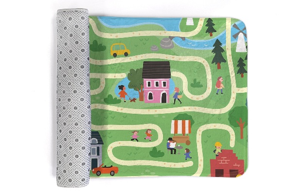 Tapis Motif de ville avec routes et bâtiments
