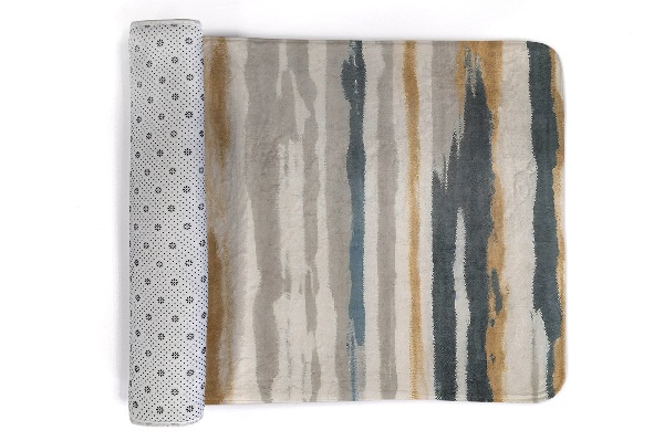 Tapis Rayures verticales abstraites dans des couleurs sourdes