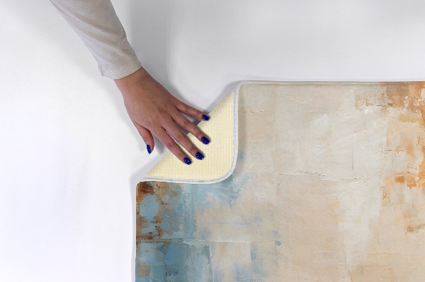 Tapis Motif abstrait dans les tons de bleu et d'orange