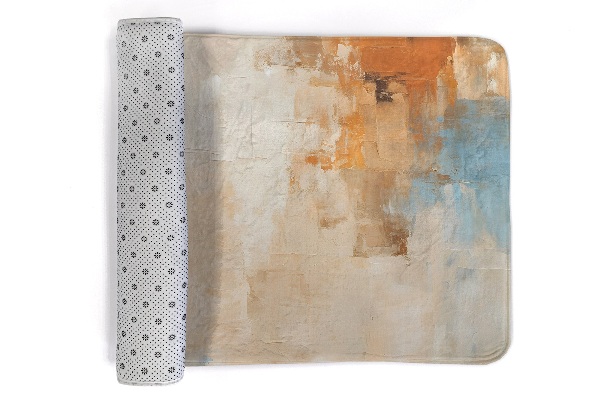 Tapis Motif abstrait dans les tons de bleu et d'orange