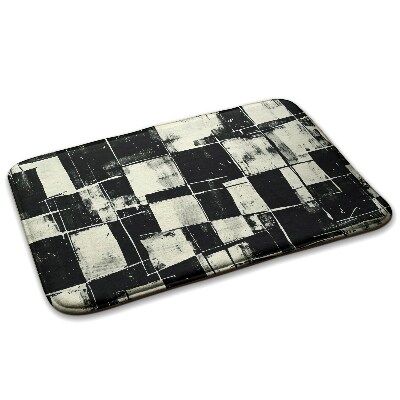 Tapis Carrés abstraits en noir et blanc