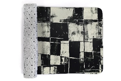 Tapis Carrés abstraits en noir et blanc