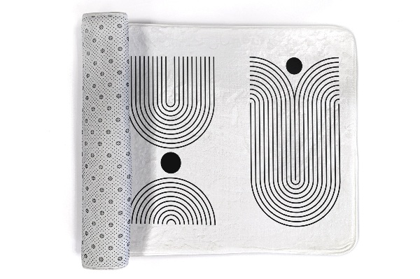 Petit tapis Lignes géométriques et formes semi-circulaires